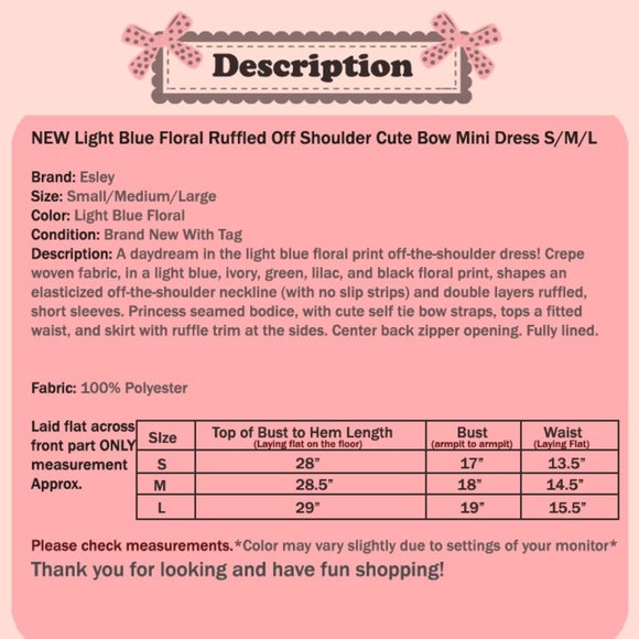 Light Blue Floral Ruffle Off Shoulder Bow Dress - Picture 9 of 9